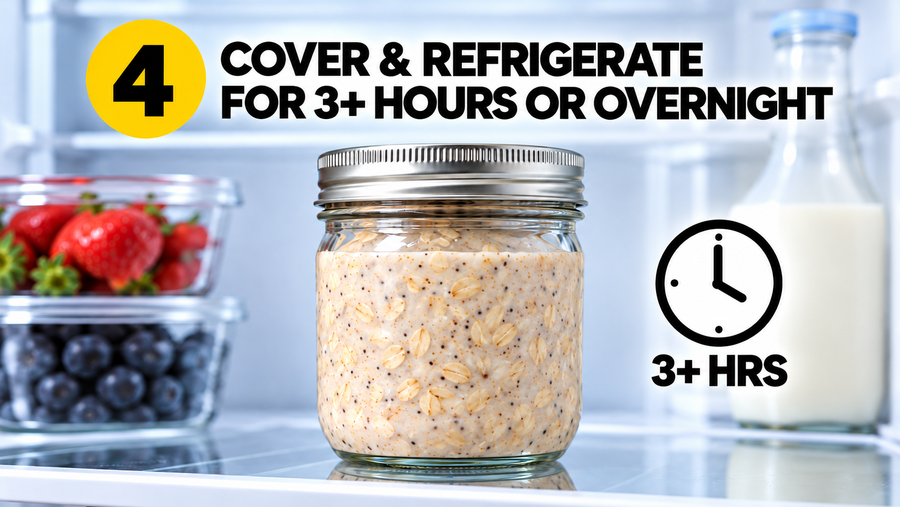 Step 4: Cover & refrigerate 3+ hrs or overnight